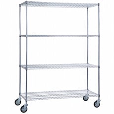Portable Adjustable 4 Wire Shelf Linen Cart - 18